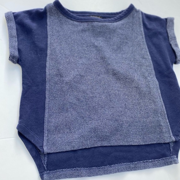 Banana republic oversized cap sleeve sweater top navy blue S petite - Picture 2 of 6